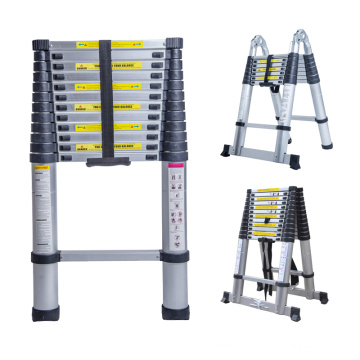 3 sections Aluminium Step Foldable Extension Ladders with EN131